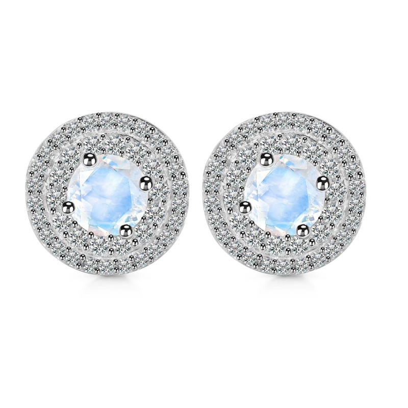 Moonstone & White Topaz Stud Earring RBM-RDE-1271.