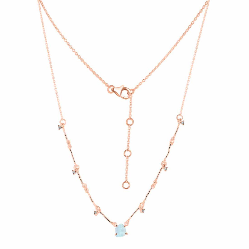 Moonstone  Raw Crystal & White Topaz Necklace RBM-RDN-385.