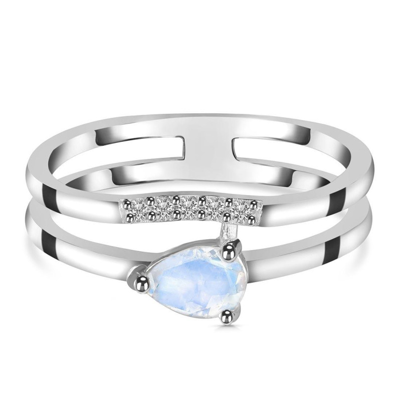 Moonstone & White Topaz Ring RBM-RDR-2862.