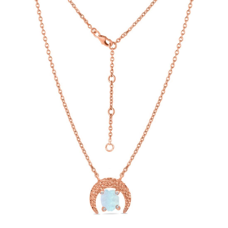 Moonstone Raw Crystal & White Topaz Necklace RBM-RN-67.