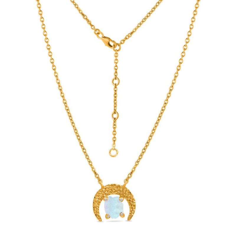 Moonstone Raw Crystal & White Topaz Necklace RBM-RN-67.