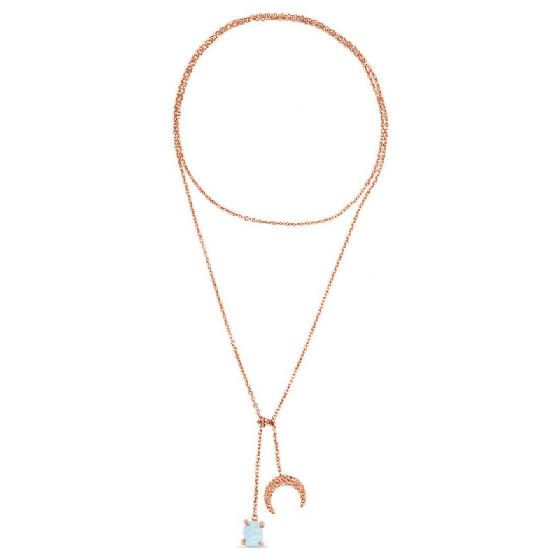 Moonstone Raw Crystal & White Topaz Necklace RBM-RN-71.