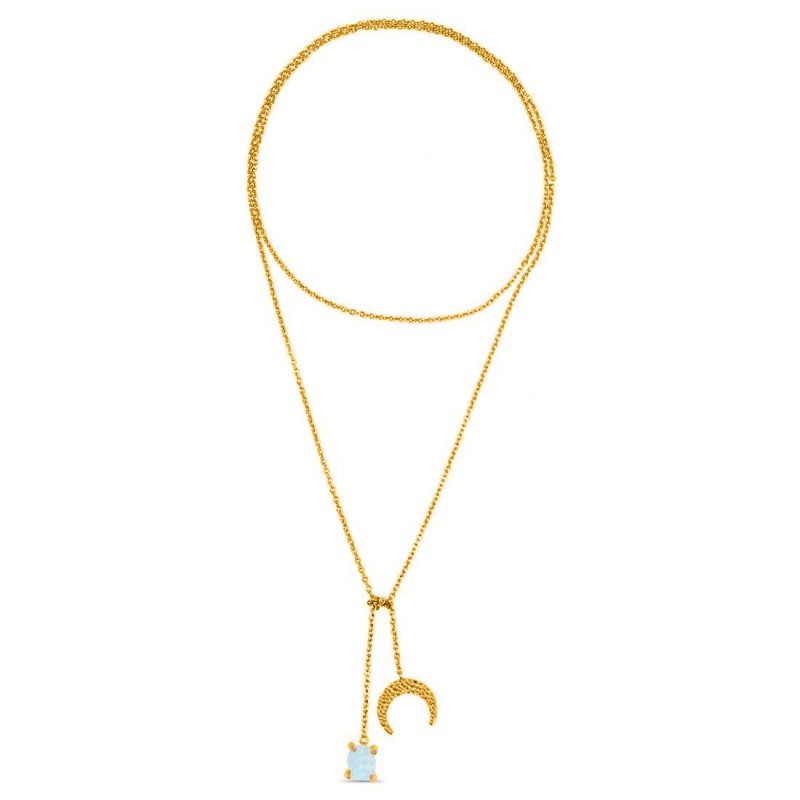 Moonstone Raw Crystal & White Topaz Necklace RBM-RN-71.