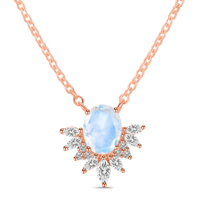 Moonstone & White Topaz Necklace RBM-RN-72.