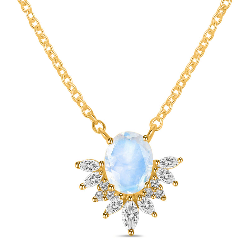 Moonstone & White Topaz Necklace RBM-RN-72.