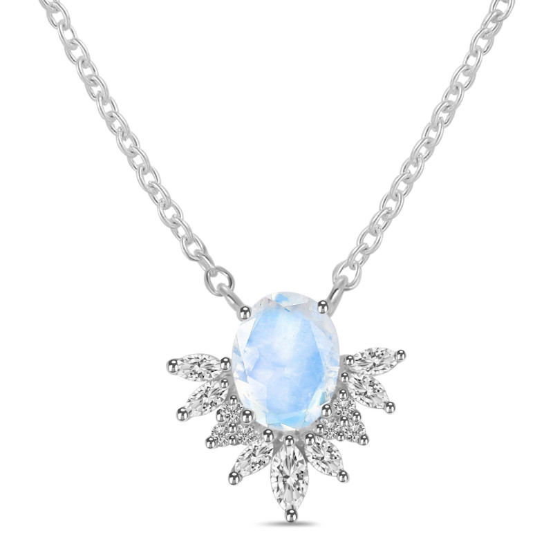 Moonstone & White Topaz Necklace RBM-RN-72.