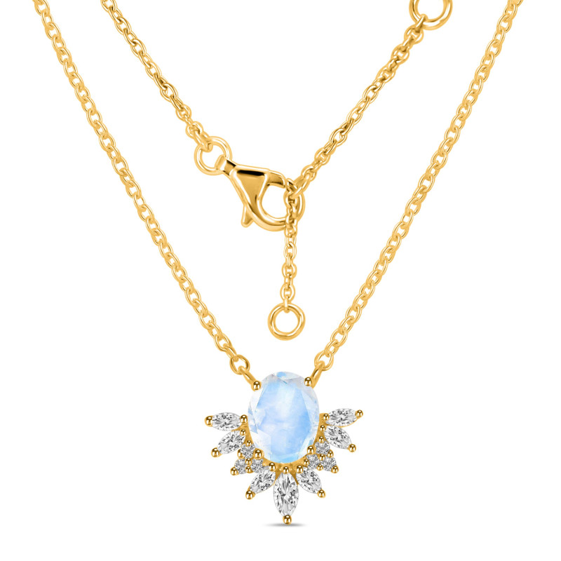 Moonstone & White Topaz Necklace RBM-RN-72.