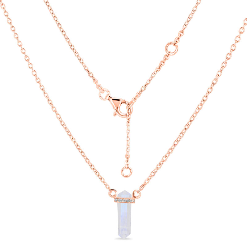 Moonstone & White Topaz Pencil Necklace RBM-RN-84.