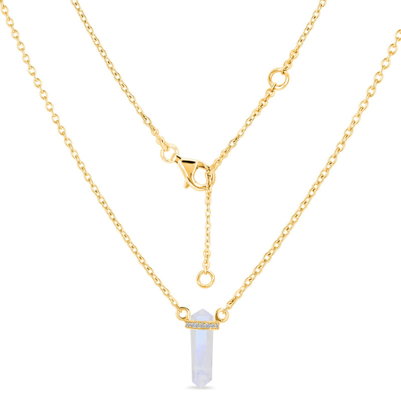 Moonstone & White Topaz Pencil Necklace RBM-RN-84.