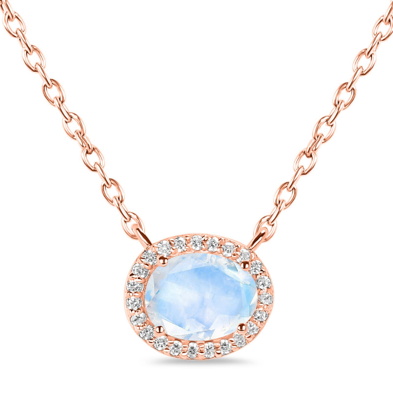 Moonstone & White Topaz Necklace RBM-RN-85.