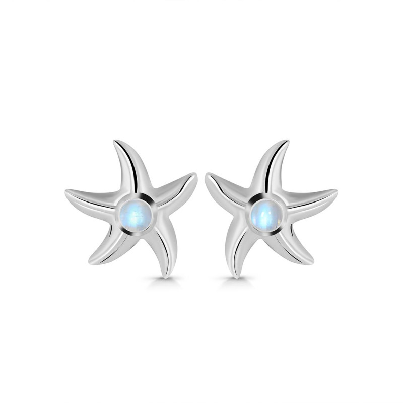 Moonstone Star Fish Stud Earring RBM-RUE-1.
