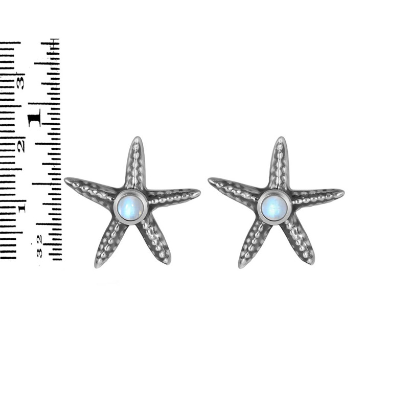 Moonstone Star Fish Stud Earring RBM-RUE-2.
