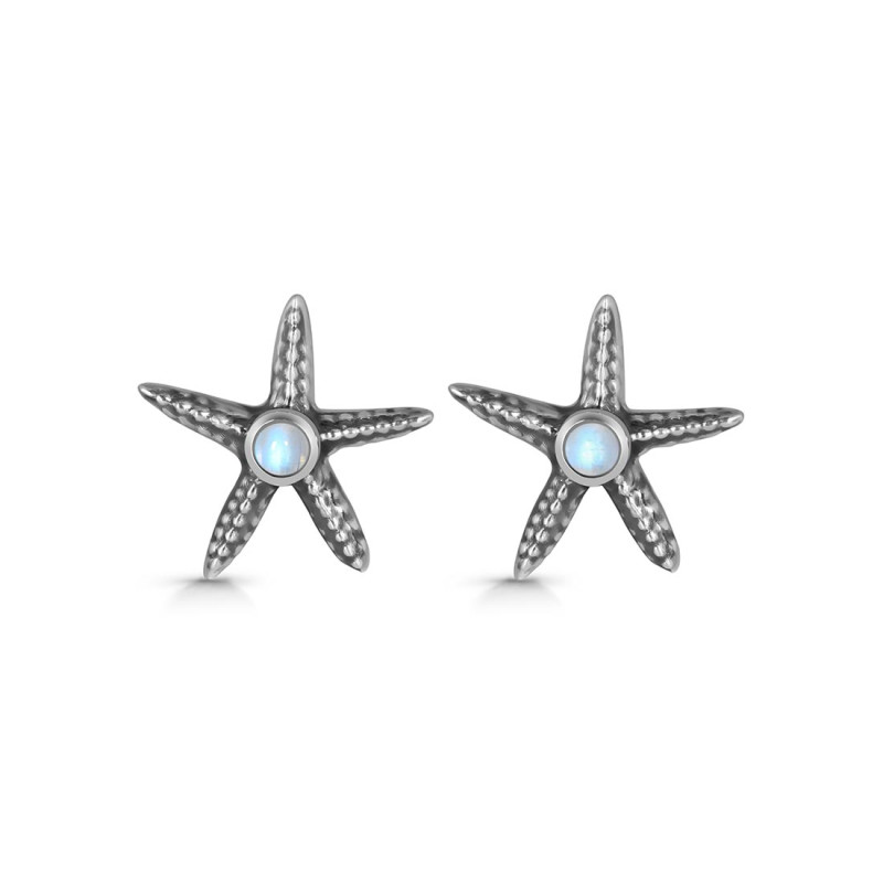 Moonstone Star Fish Stud Earring RBM-RUE-2.