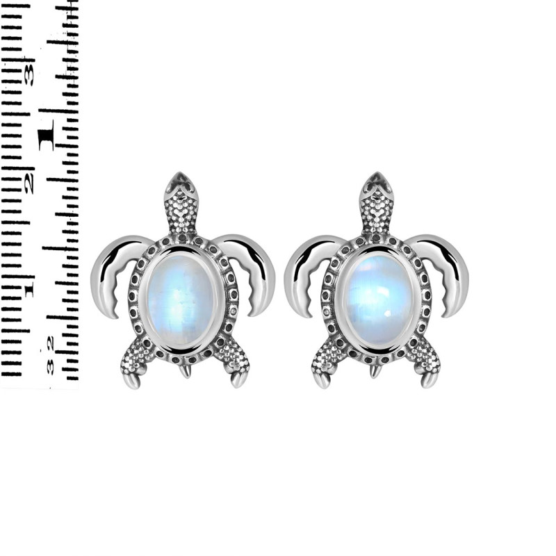 Moonstone Turtle Stud Earring RBM-RUE-4.