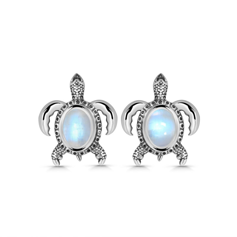 Moonstone Turtle Stud Earring RBM-RUE-4.