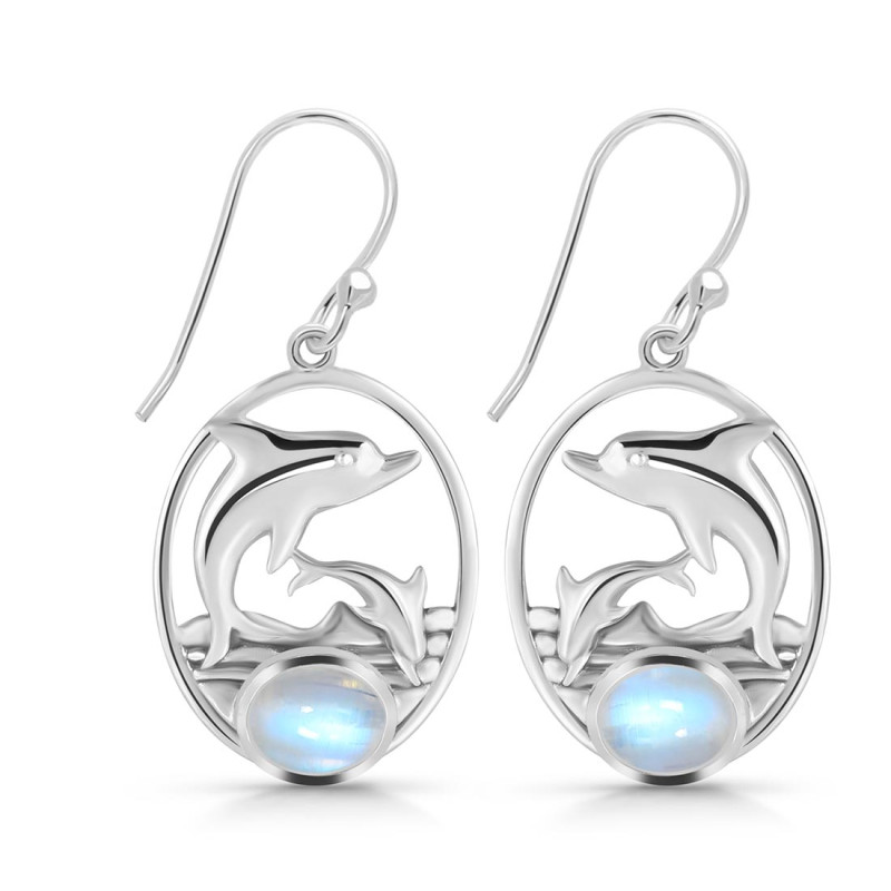 Moonstone Dolphin Earring RBM-RUE-24.