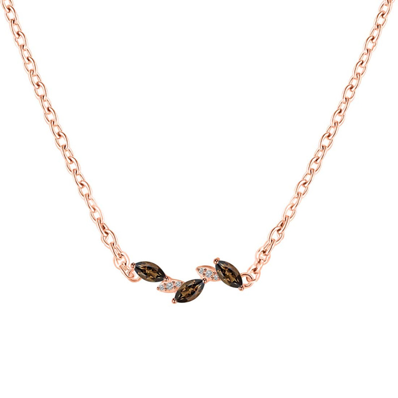 Smoky & White Topaz Necklace SMY-RDN-460.