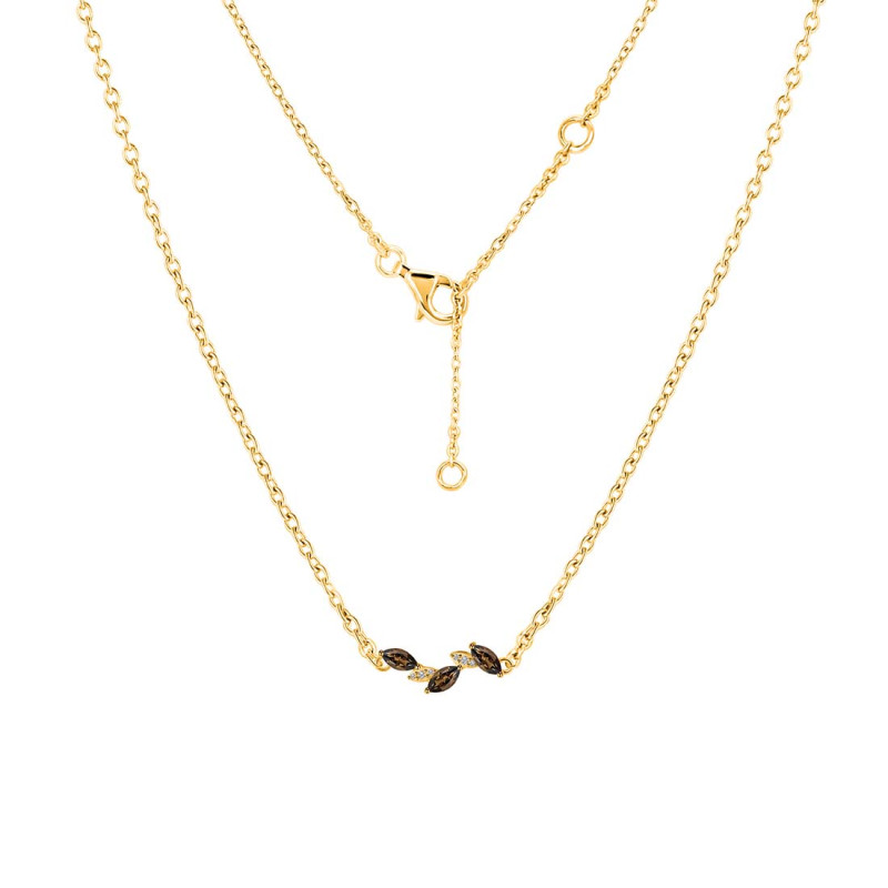 Smoky & White Topaz Necklace SMY-RDN-460.