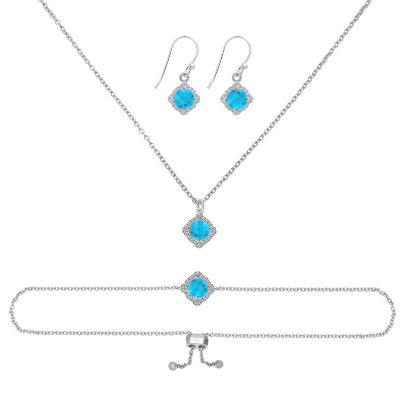 Turquoise Jewelry Set TRQ-RDB-66-RDN-74-RDE-692.
