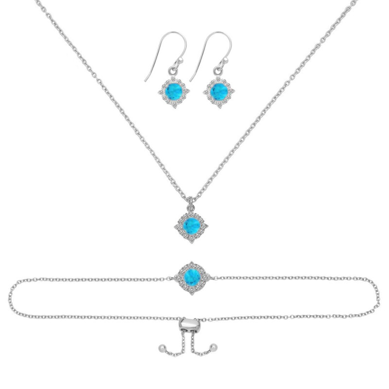 Turquoise Jewelry Set TRQ-RDB-67-RDN-77-RDE-695.