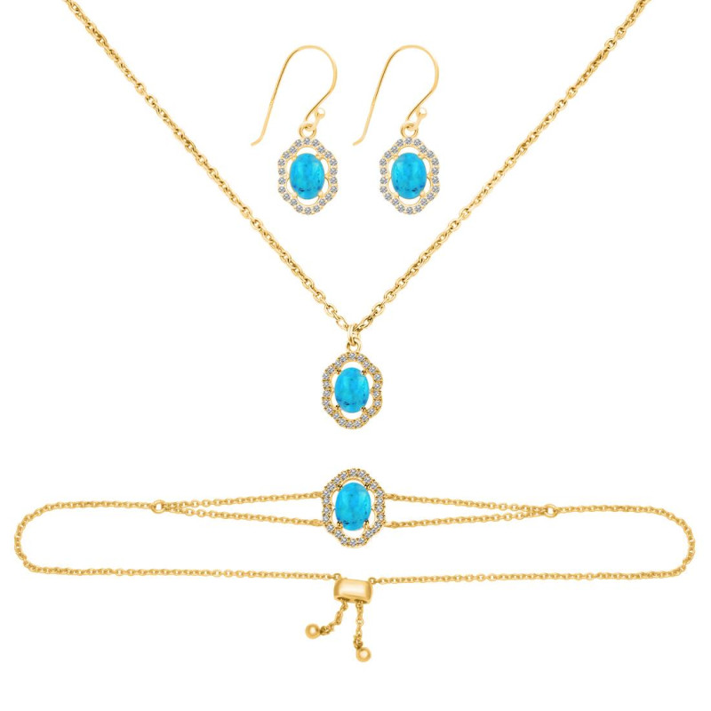 Turquoise Jewelry Set TRQ-RDB-68-RDN-78-RDE-694.