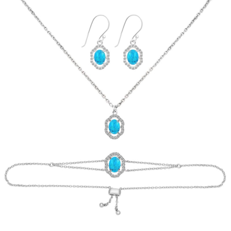 Turquoise Jewelry Set TRQ-RDB-68-RDN-78-RDE-694.