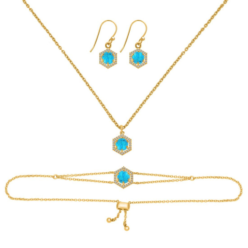 Turquoise Jewelry Set TRQ-RDB-83-RDN-69-RDE-701.