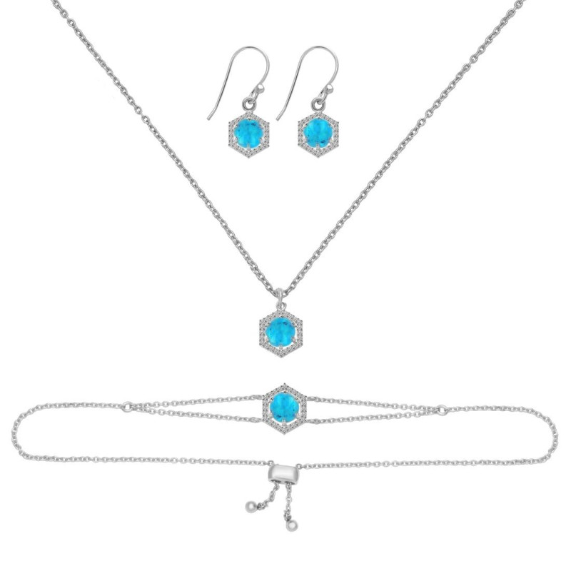 Turquoise Jewelry Set TRQ-RDB-83-RDN-69-RDE-701.