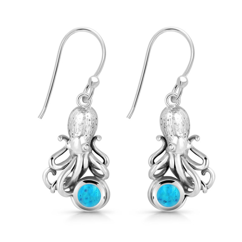 Turquoise Octopus Earring TRQ-RUE-48.