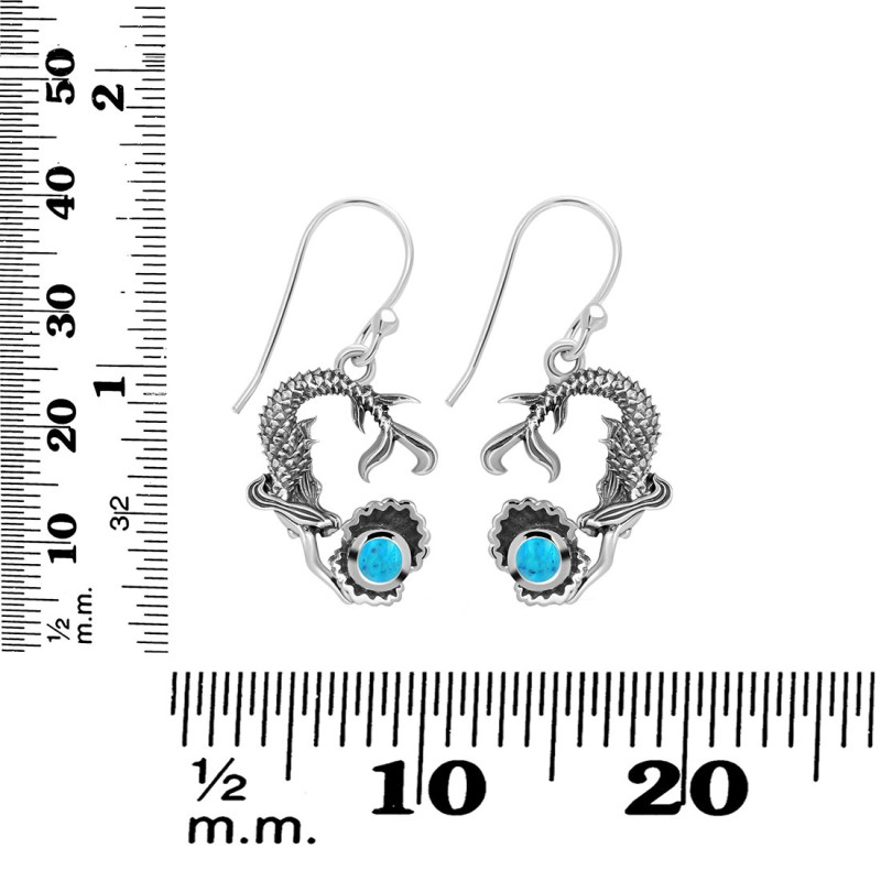 Turquoise Mermaid & Oyster Earring TRQ-RUE-64.