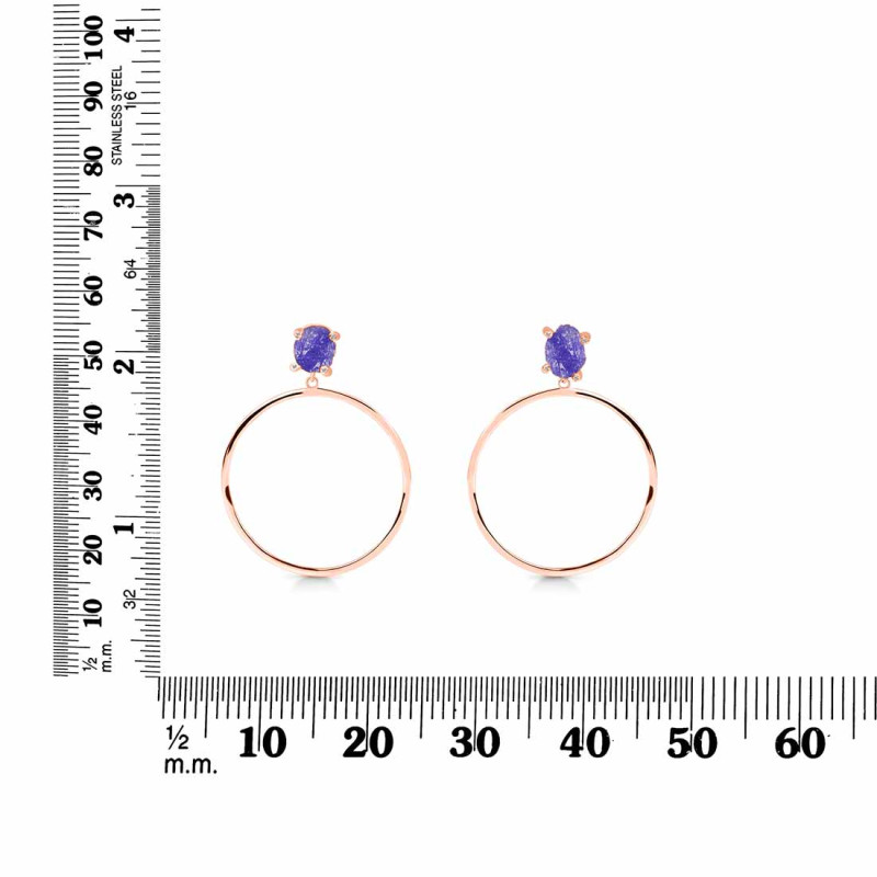 Tanzanite  Raw Crystal & White Topaz Earring TZN-RE-59.