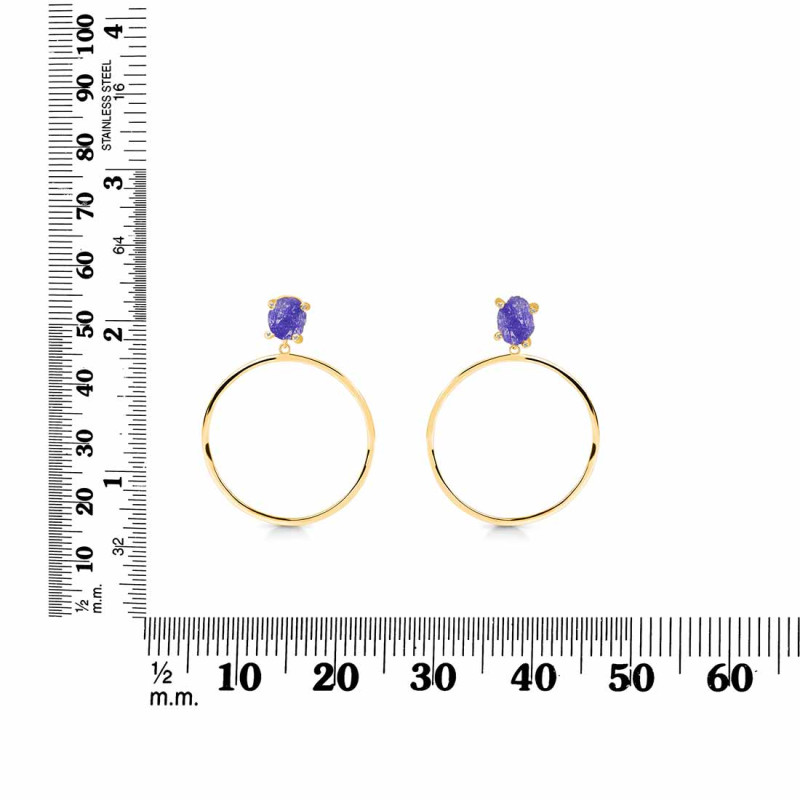 Tanzanite  Raw Crystal & White Topaz Earring TZN-RE-59.