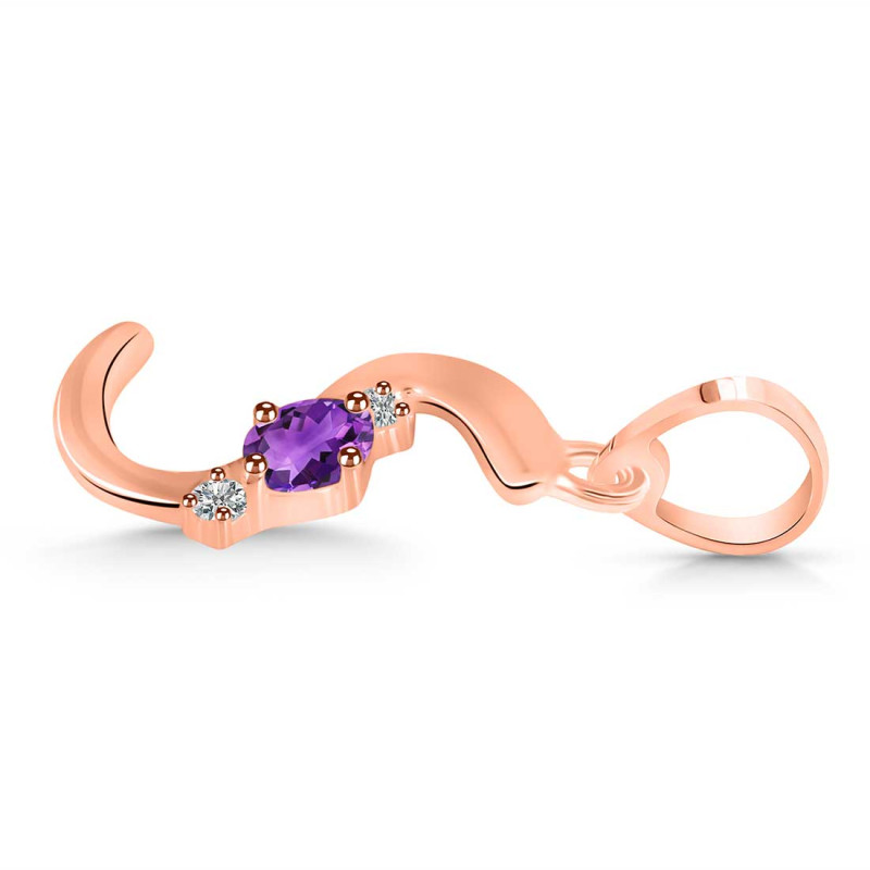 Amethyst & White Topaz Alphabet S Pendant AMT-RDA-19.