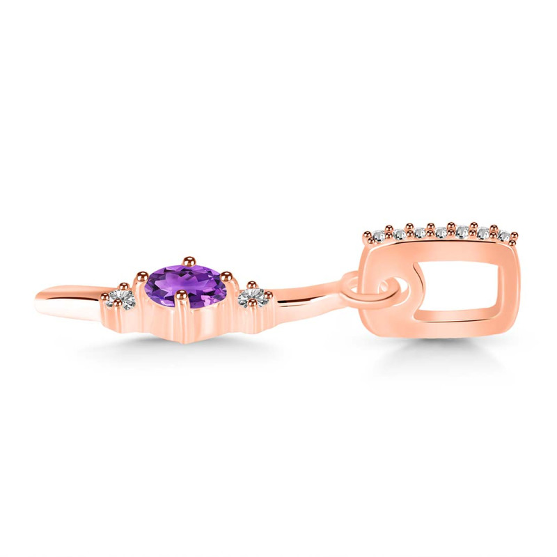 Amethyst & White Topaz Alphabet I Pendant AMT-RDA-35.