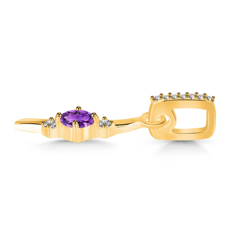 Amethyst & White Topaz Alphabet I Pendant AMT-RDA-35.