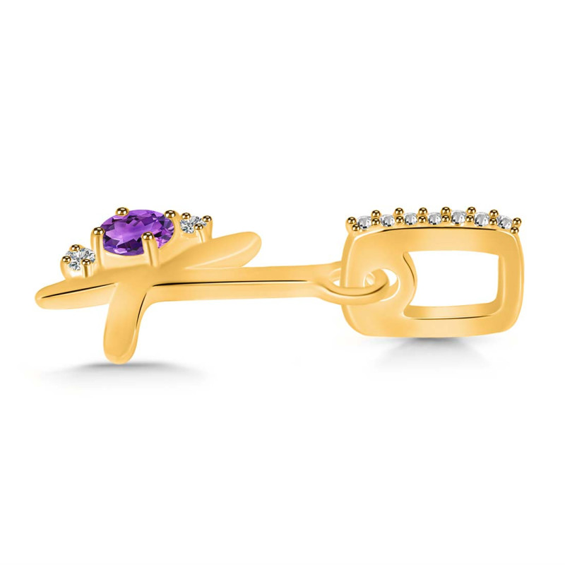 Amethyst & White Topaz Alphabet K Pendant AMT-RDA-37.