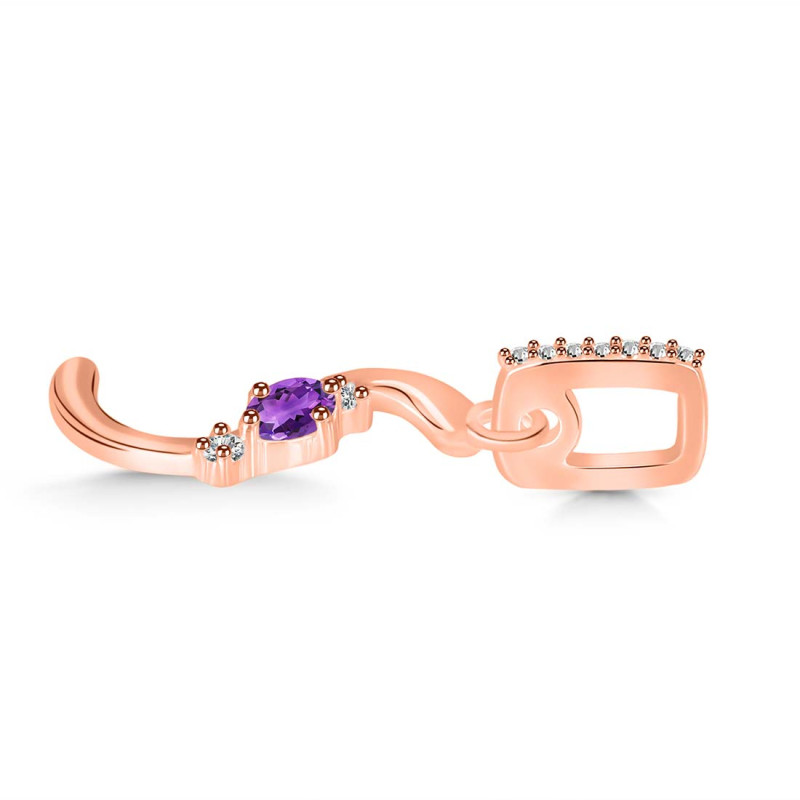 Amethyst & White Topaz Alphabet S Pendant AMT-RDA-45.