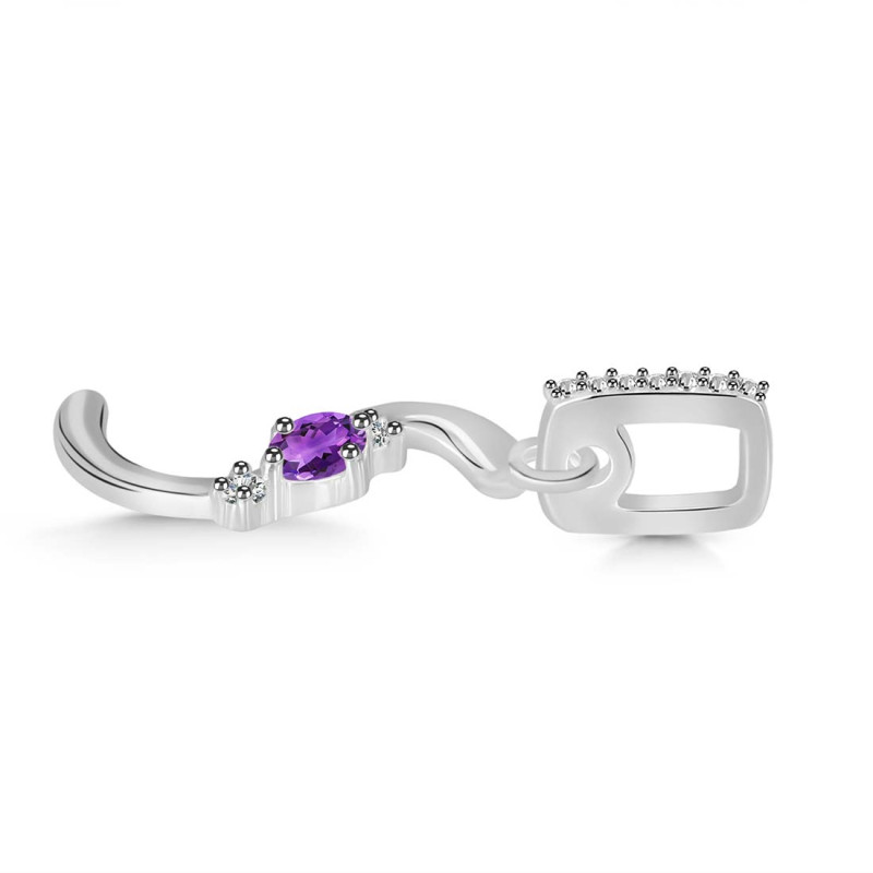 Amethyst & White Topaz Alphabet S Pendant
