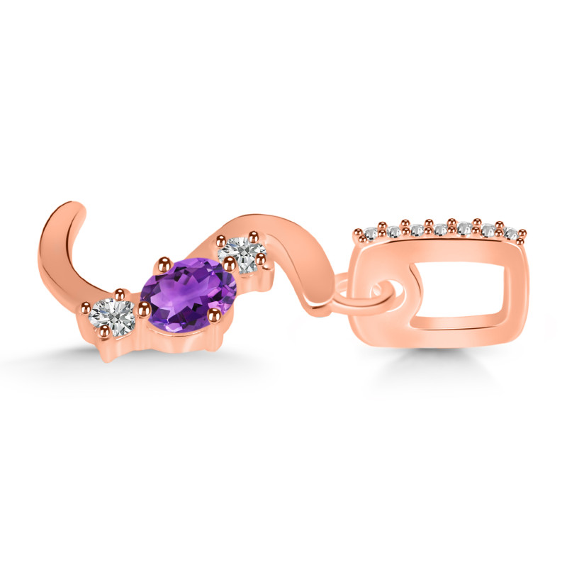Amethyst & White Topaz Alphabet S Pendant AMT-RDA-97.