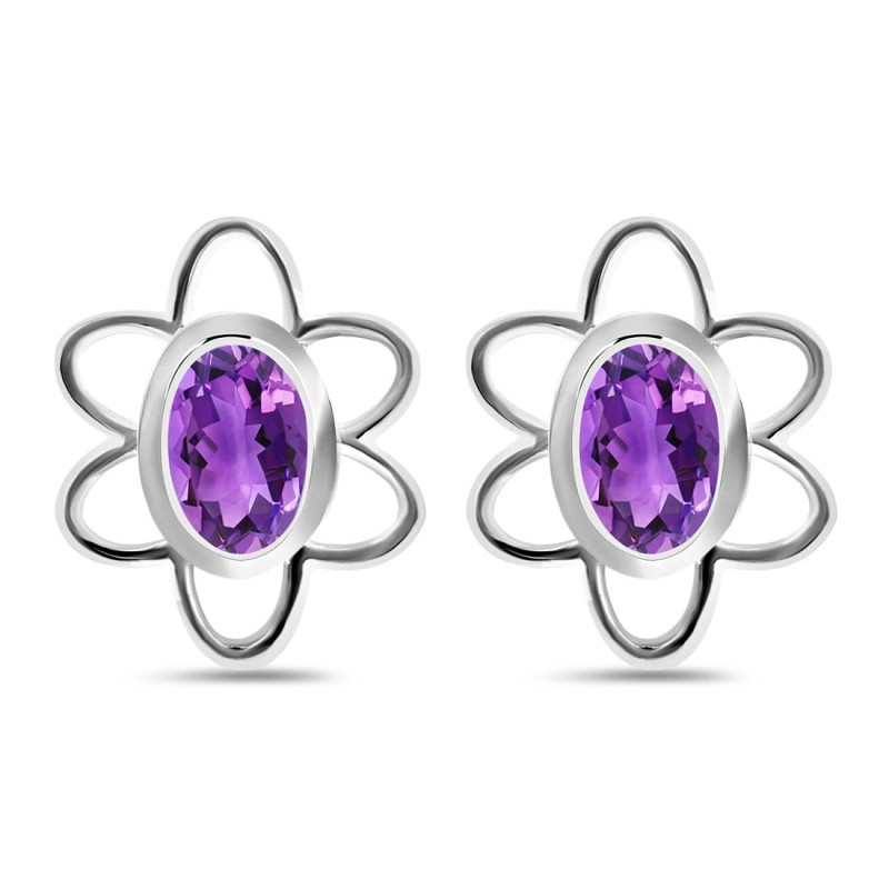 Amethyst Stud Earring AMT-RDE-12.