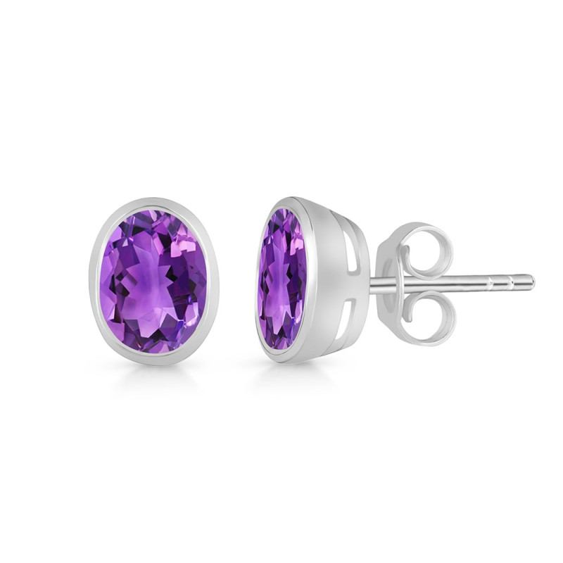 Amethyst Stud Earring
