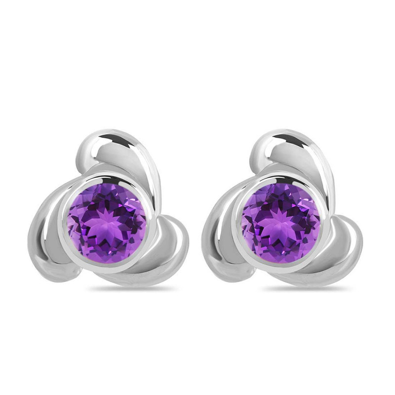 Amethyst Stud Earring AMT-RDE-3.
