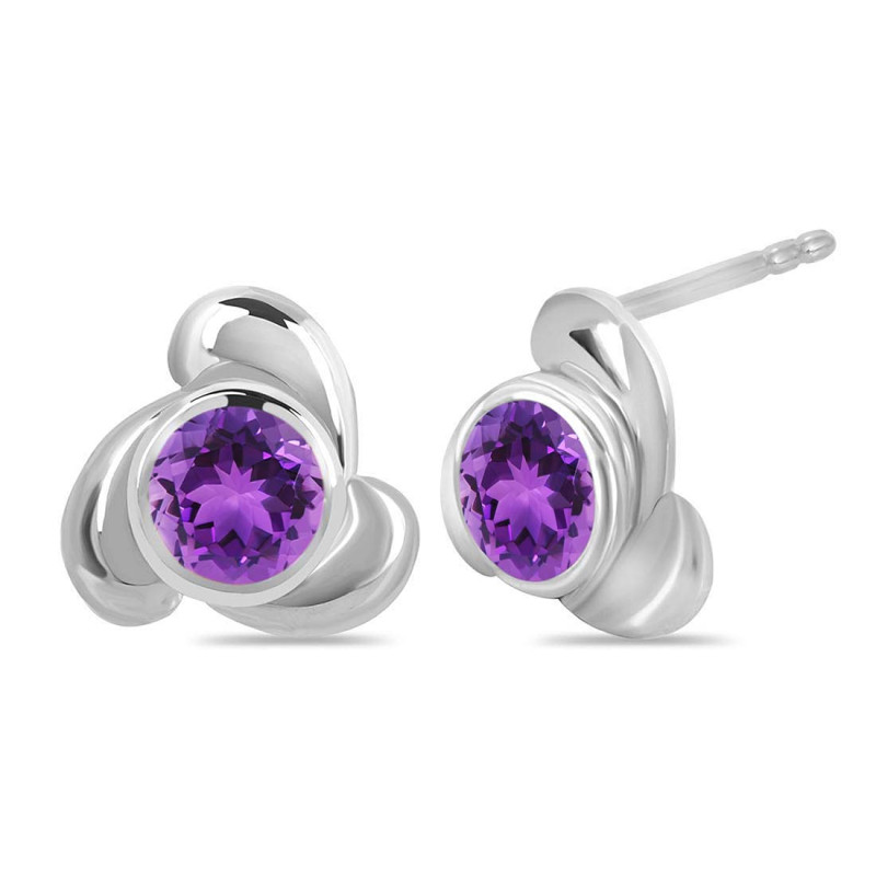 Amethyst Stud Earring