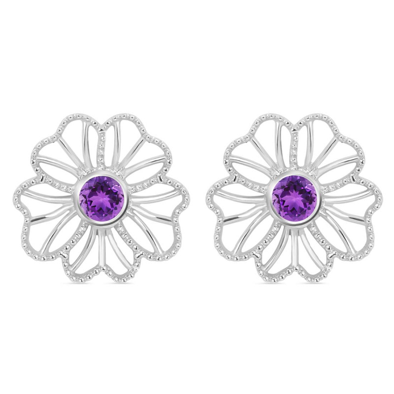 Amethyst Stud Earring AMT-RDE-61.