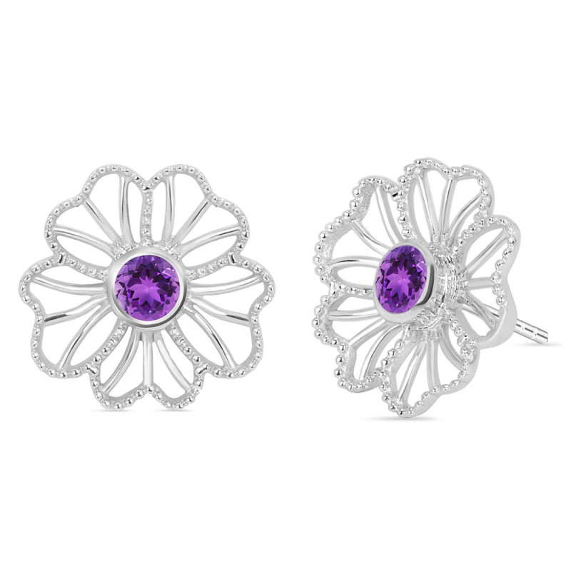 Amethyst Stud Earring