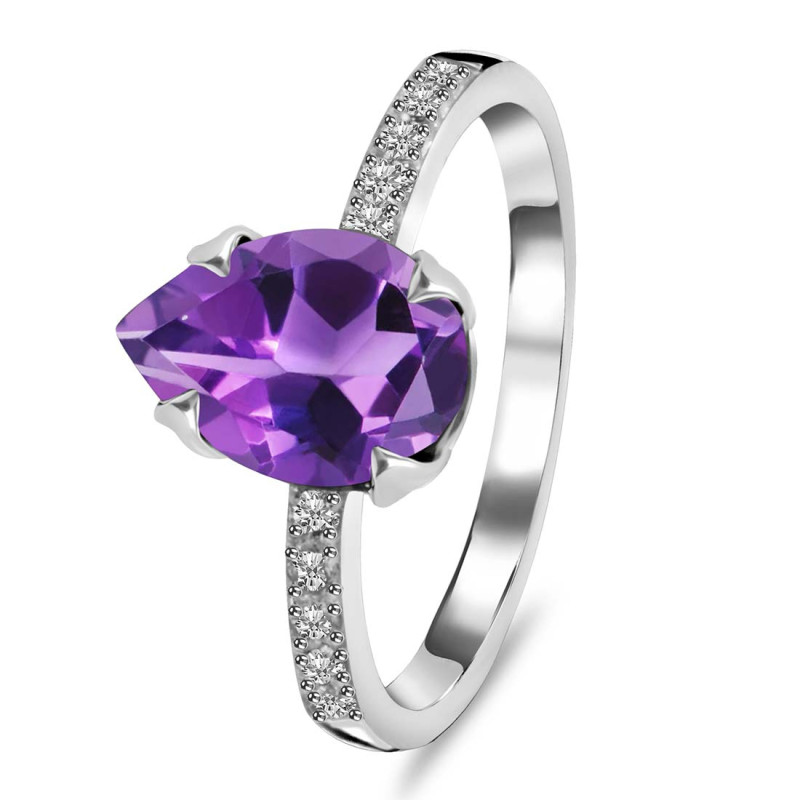Amethyst & White Topaz Ring