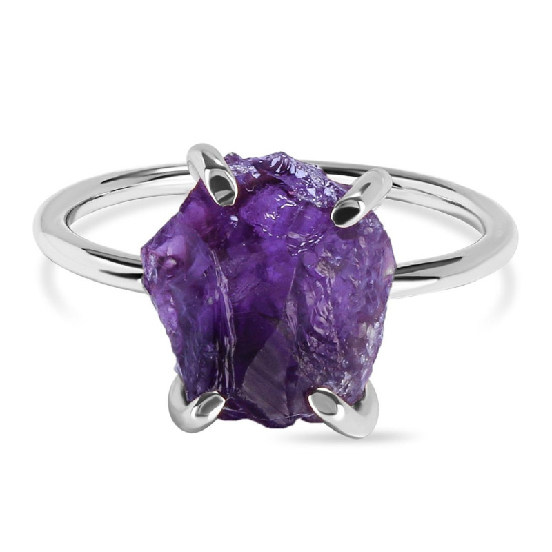 Amethyst Raw Crystal Ring AMT-RR-350.