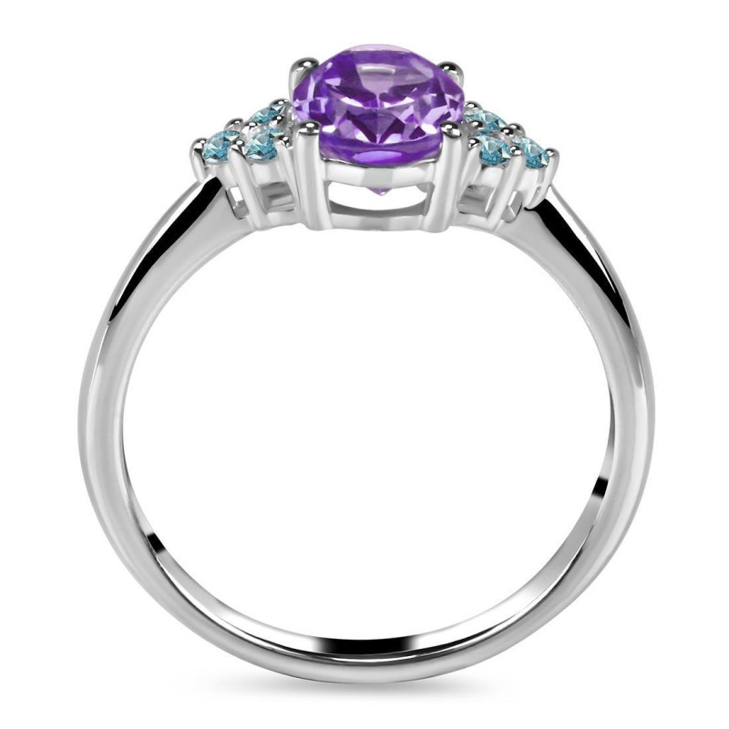 Amethyst & Blue Topaz Ring AMT-RR-364-BTZ.