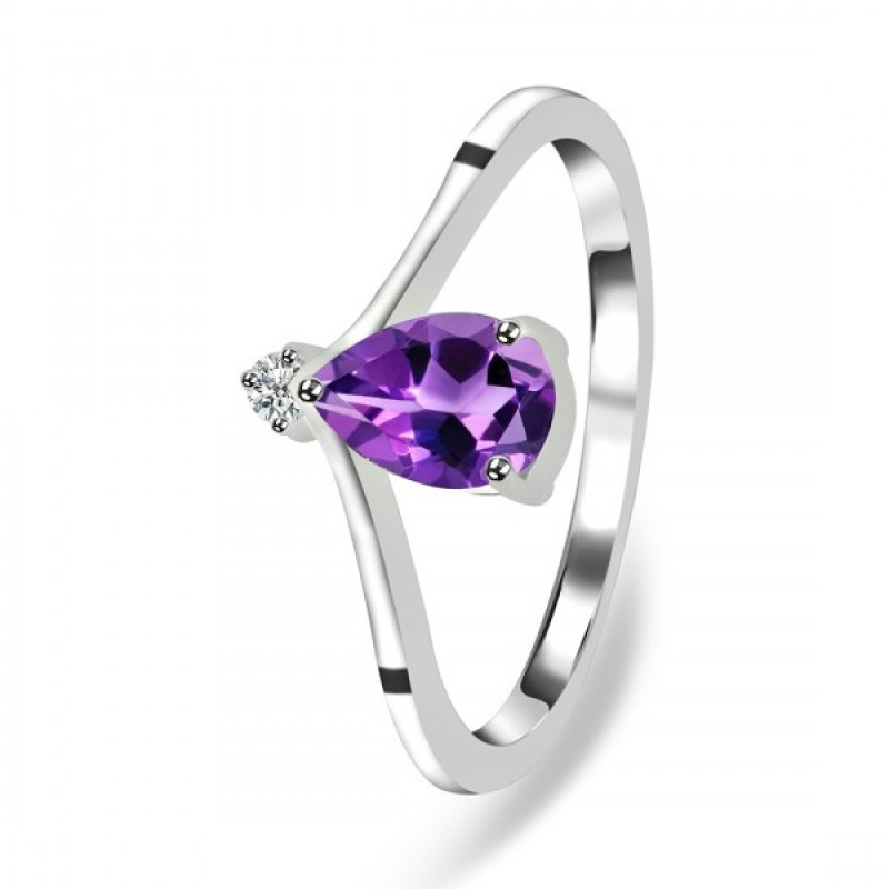 Amethyst & White Topaz Ring