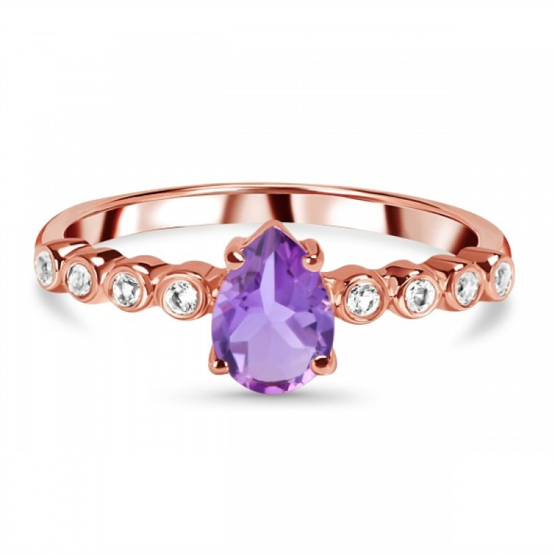Amethyst & White Topaz Ring AMT-RR-419D.